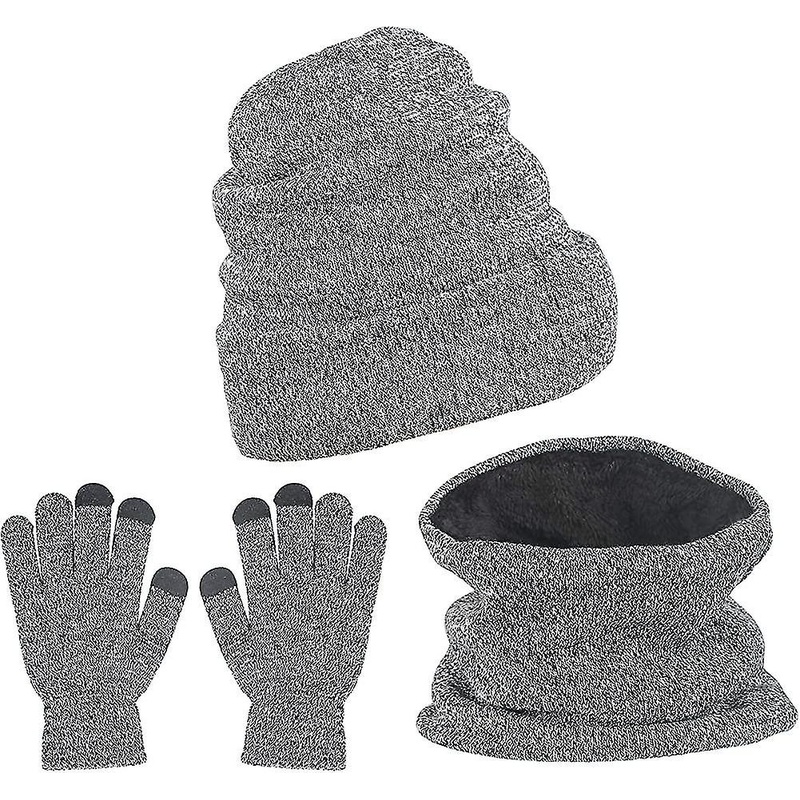 Winter Warm Knitted Beanie Hat Scarf Screen Touch Gloves For Unisex Men Women | Fruugo SG