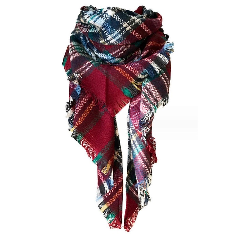 Women’s Plaid Triangle Scarf, Tartan, Warm Soft Shawl | Fruugo SG