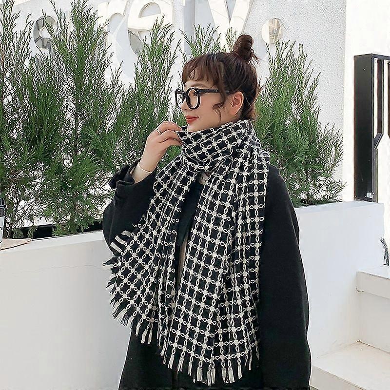Womens Warm Long Shawl Winter Wraps Large Scarves Knit Cashmere Feel Plaid Scarf | Fruugo SG