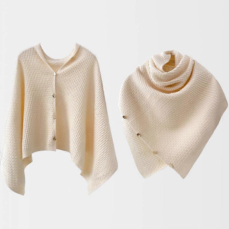 Autumn and winter knitted cape with shoulders small shawl outside with scarf women’s thermal vest | Fruugo SG