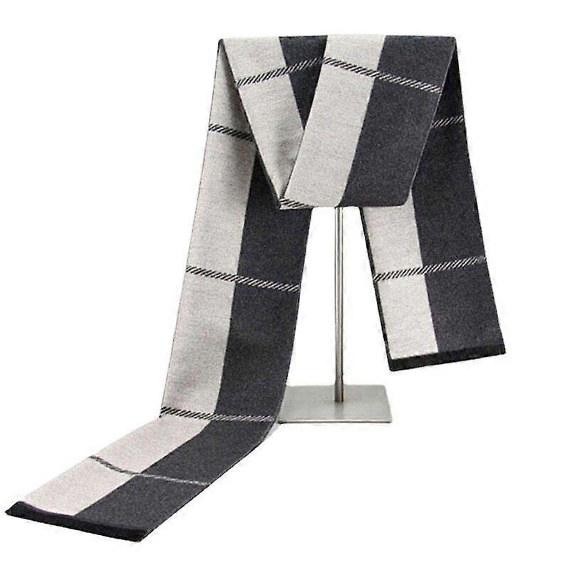autumn and winter new plaid color block warm men’s scarf middle-aged cashmere tassel scarf | Fruugo SG