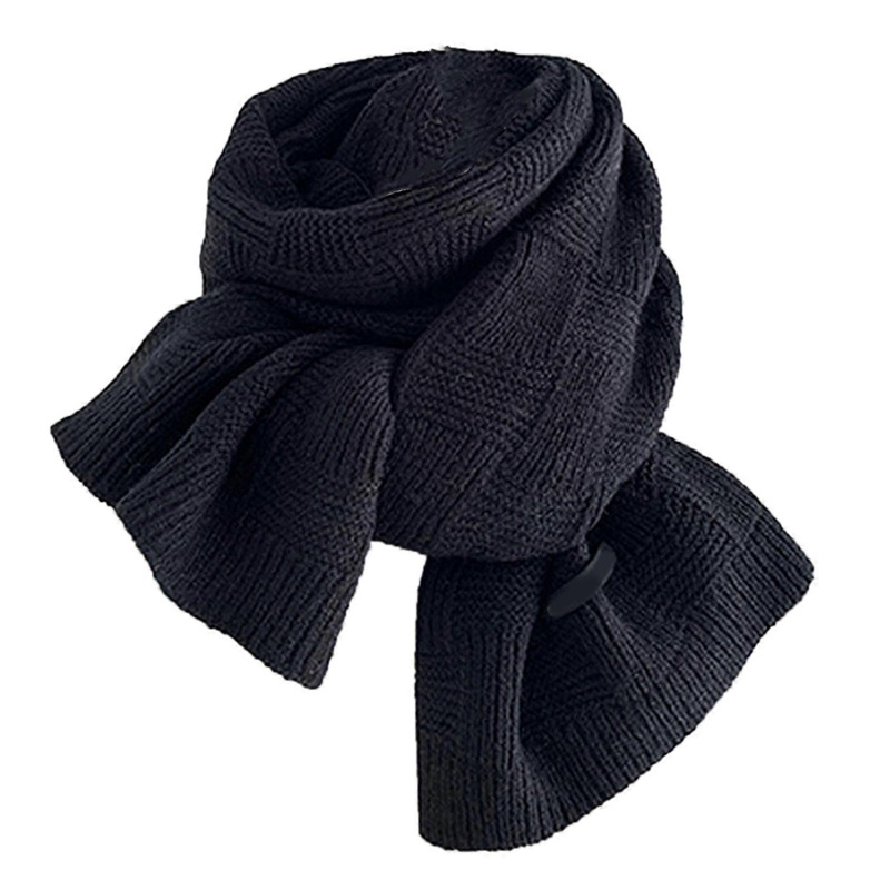 Elegant Crossed Plaided Yarn Scarf for Adults Unsiex Knitted Neckwear Winter Neck Scarf for Daily Use All Matching  Black | Fruugo SG