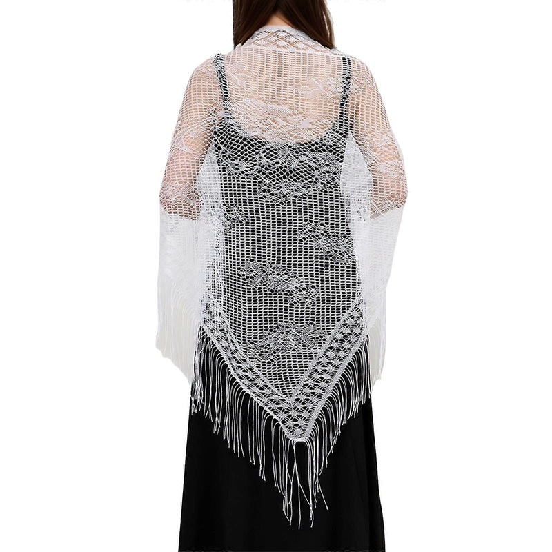 Fashionable Shawl Wrap Hollowed Scarf for Women Breathable and Stylish Flower Triangular Shoulder Wrap Photo Accessory  White | Fruugo SG