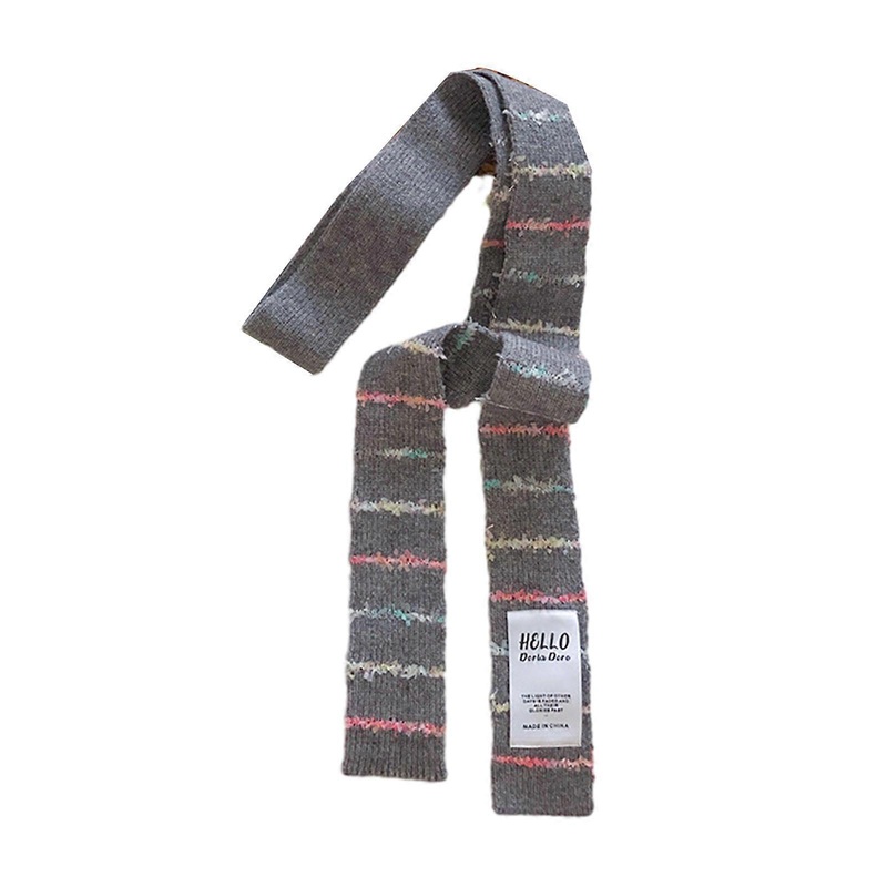 Knit Striped Scarf for Teens Girls Winter Shopping Scarf for Students Camping Shopping Maillard Styling Taking Photo  Gray | Fruugo SG