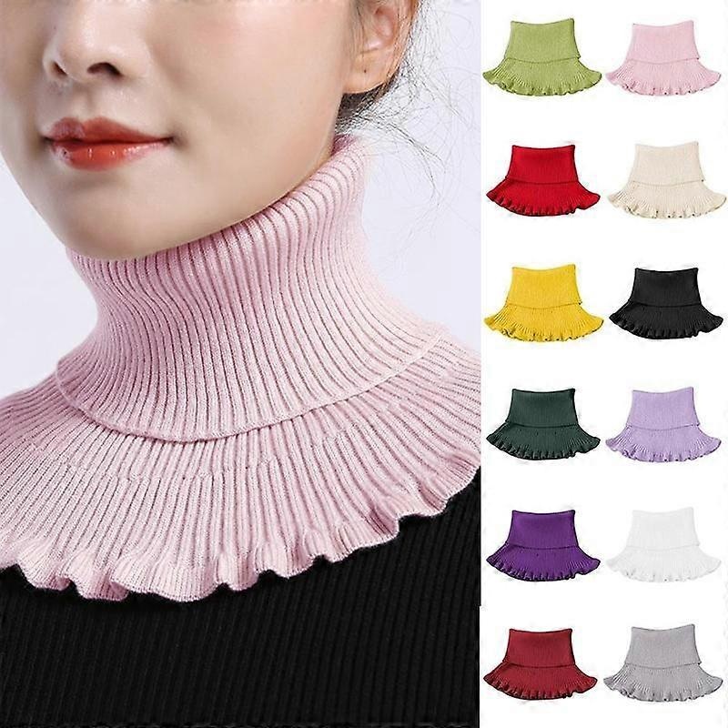 Knitted Fake Collar Scarf With Wooden Ears Women Turtleneck Knitted False Fake Collar Detachable Scarf Winter Windproof | Fruugo SG