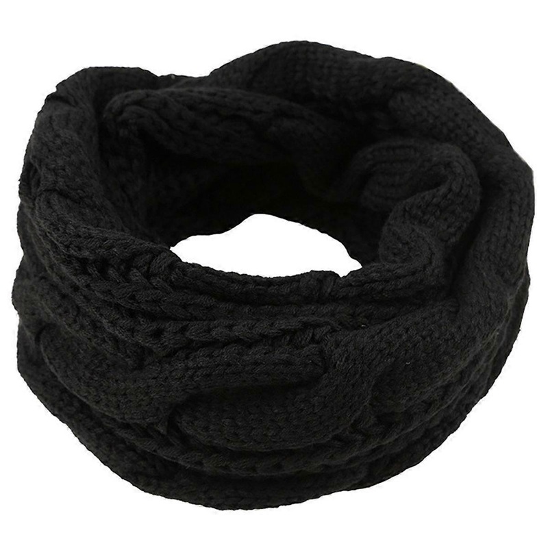 Knitted twist bib outdoor warm solid color wool bib | Fruugo SG