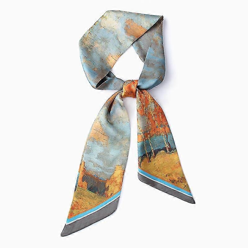 Long Oil Painting Silk Scarf Hairband Belt Women’s Hundred Matching Belts(1pc) | Fruugo SG