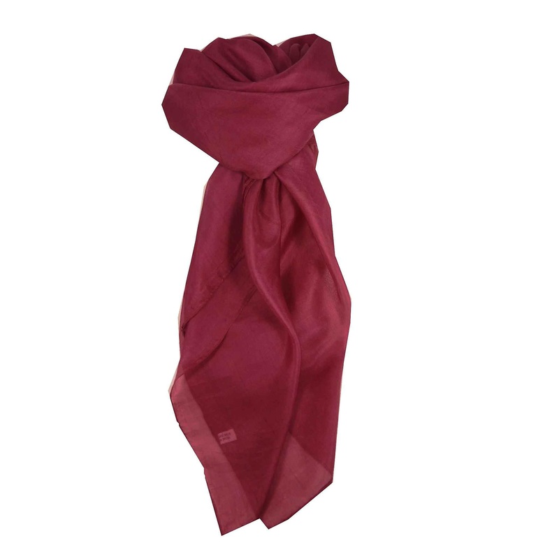 Mulberry Silk Hand Dyed Square Scarf Damson from Pashmina & Silk | Fruugo SG