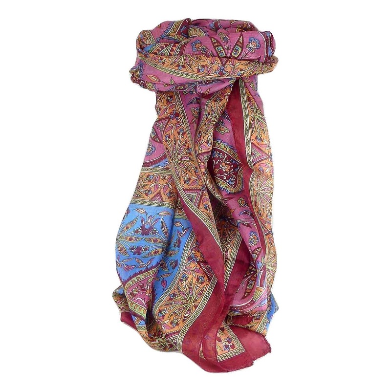 Mulberry Silk Traditional Long Scarf Chopra Wine by Pashmina & Silk | Fruugo SG
