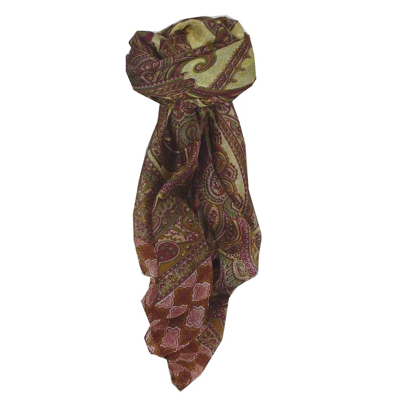 Mulberry Silk Traditional Square Scarf Bibi Caramel by Pashmina & Silk | Fruugo SG