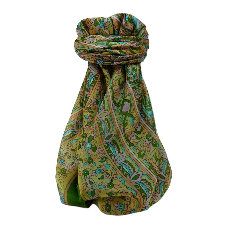 Mulberry Silk Traditional Square Scarf Geetha Sage by Pashmina & Silk | Fruugo SG