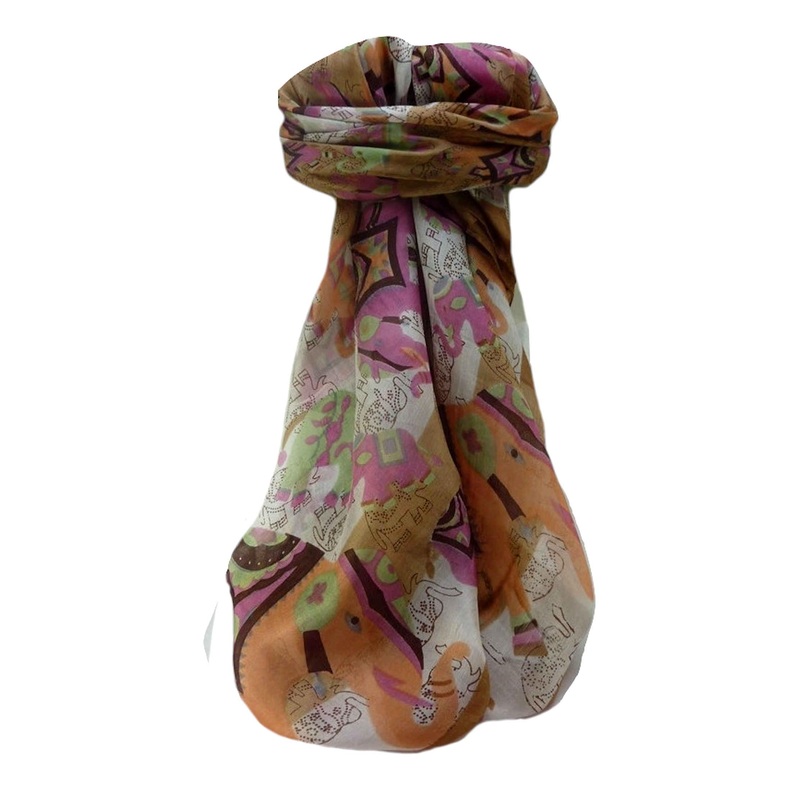 Mulberry Silk Traditional Square Scarf Lakshmi Chestnut by Pashmina & Silk | Fruugo SG
