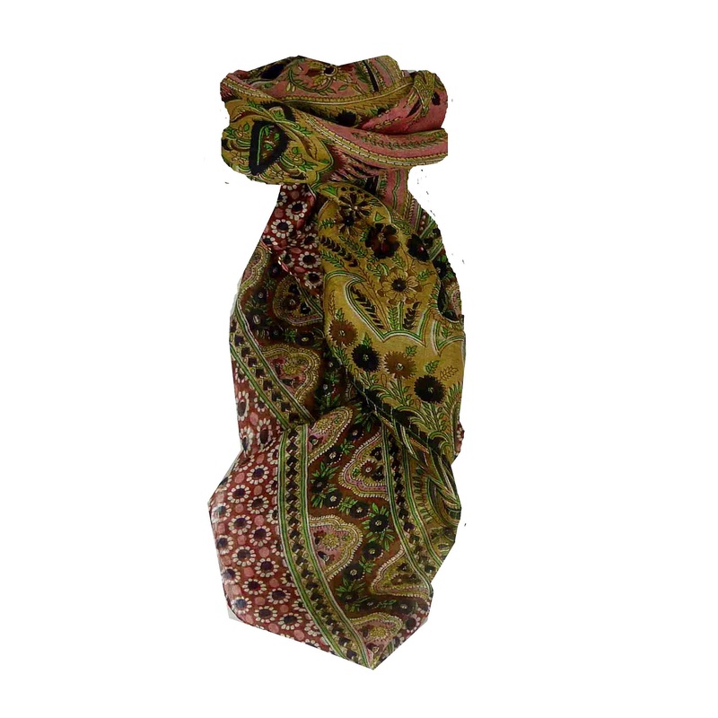 Mulberry Silk Traditional Square Scarf Margao Red by Pashmina & Silk | Fruugo SG