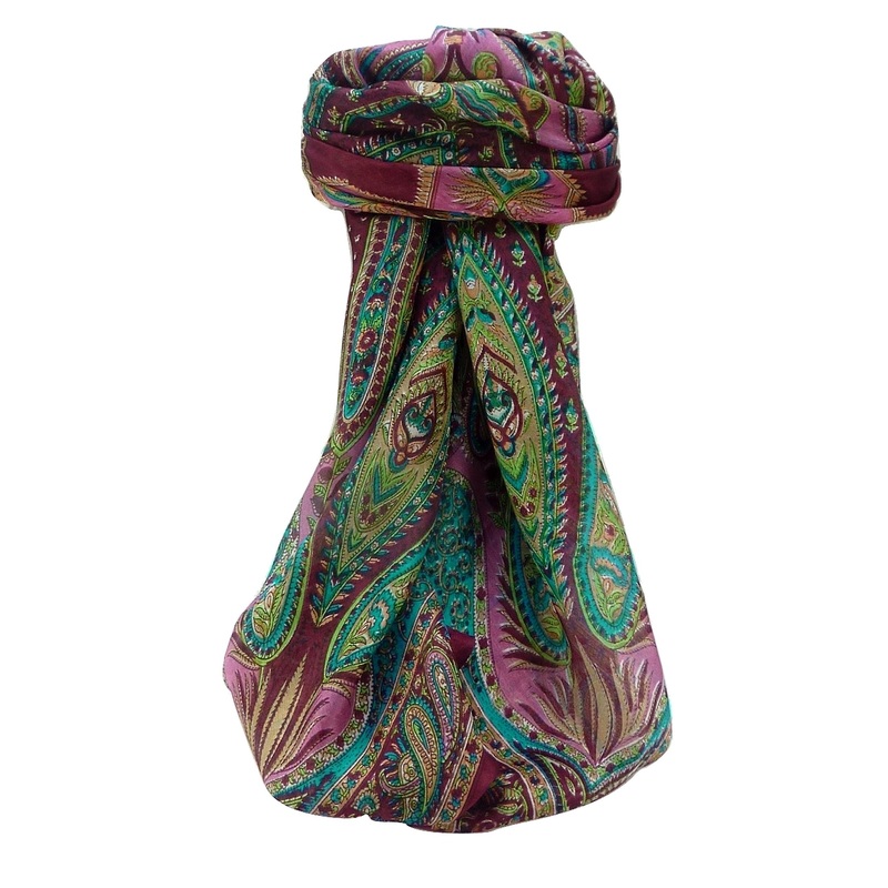 Mulberry Silk Traditional Square Scarf Zayd Wine by Pashmina & Silk | Fruugo SG