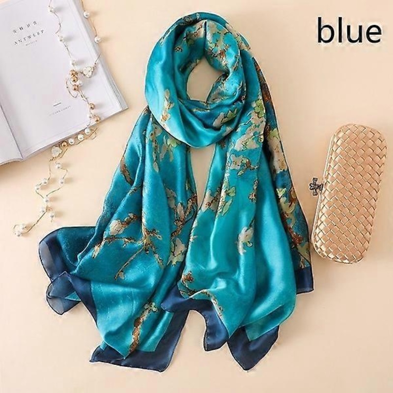 Over Size Spring Summer Women Silk Scarf Van Gogh Abstract Tree(B) | Fruugo SG