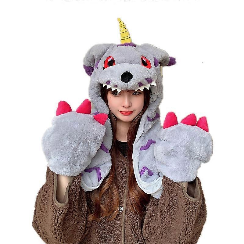 Party Unicorn Scarf Hat Gloves Three-piece Autumn Winter Childlike Windproof Warm Embroidered Plush Scarf | Fruugo SG