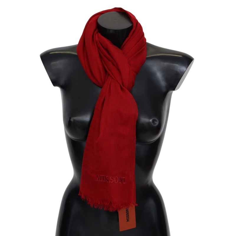 Red Cashmere Unisex Neck Wrap Fringes Scarf | Fruugo SG