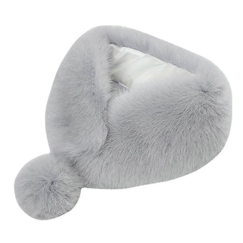 Scarf thickened warm scarf white fox fur collar ribbon ball 2022 winter women | Fruugo SG