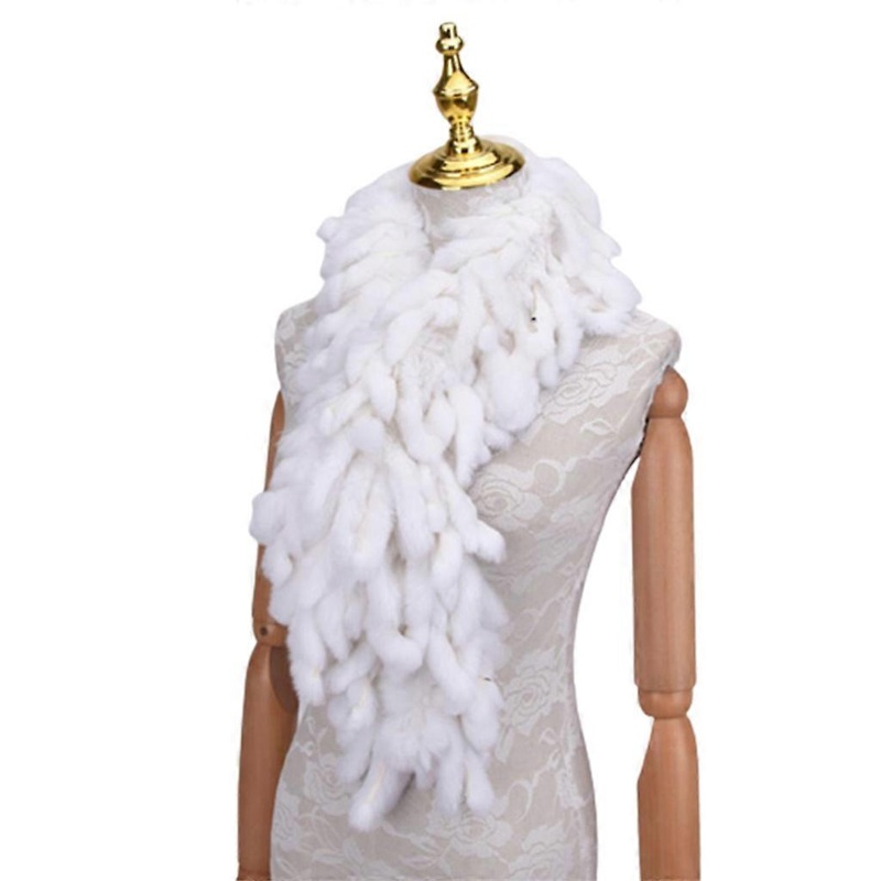 Soft Fleece Scarves Windproof Solid Color Knitted Scarf Faux Rabbit Fur Shawl Fashion Warmer Scarf Breathable Warm  White | Fruugo SG