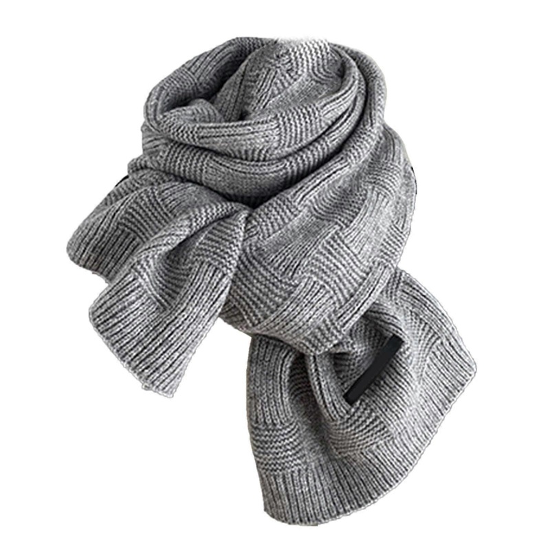 Stylish Crossed Plaided Knitted Scarf Soft Yarn Neck Warmer for Casual Wear and Outdoor Activity Various Outfit Matching  Gray | Fruugo SG