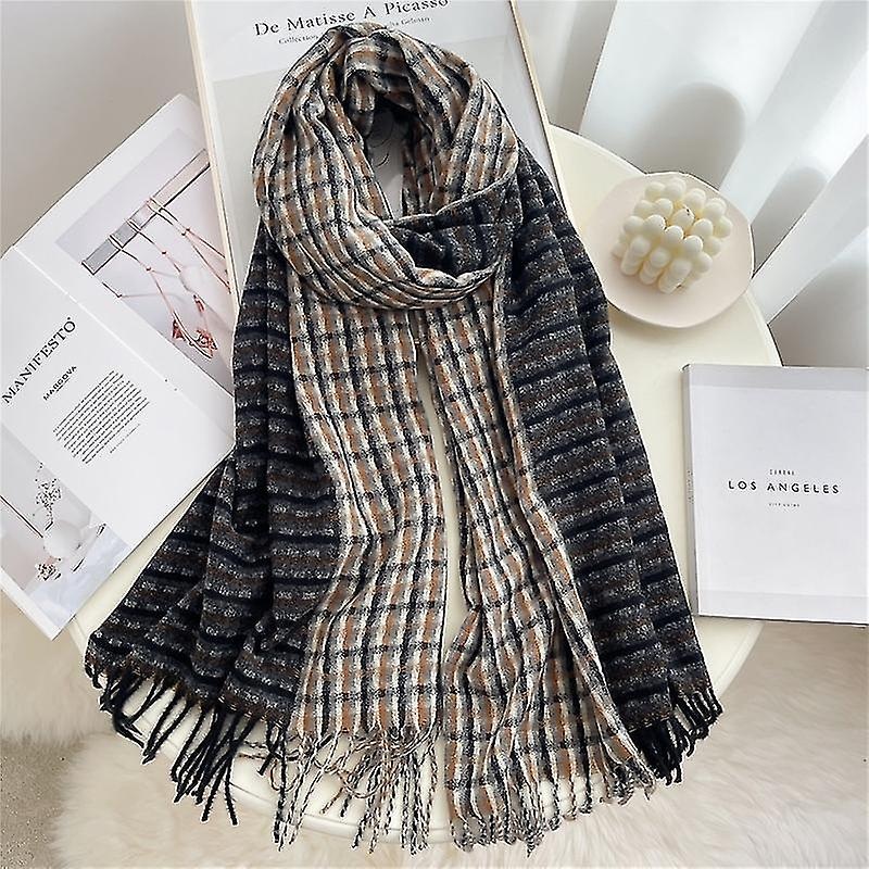 Warm Cashmere Unisex Scarf Luxury Plaid Splice Pashmina Thick Shawl Wrap Hijab Men Women Winter Echarpe With Tassel Foulard 2022 | Fruugo SG