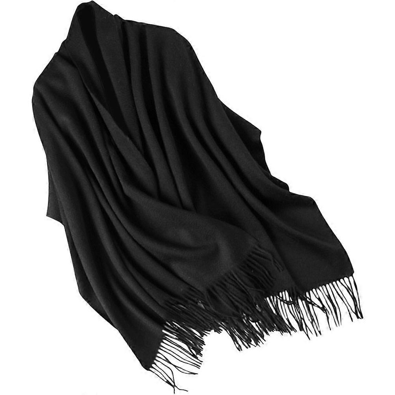 Comfortable Shawl Wrap Cape Women Picnic 200x70cm Black Acrylic Fibers 1Set | Fruugo SG