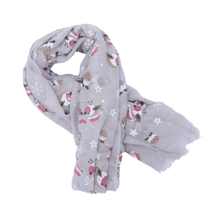 Holiday Scarves For Women Christmas Snowflake Bird Pattern Scarf Female Shawl Neck Warmth Winter Wear 70x180cm Polyester 1Set | Fruugo SG