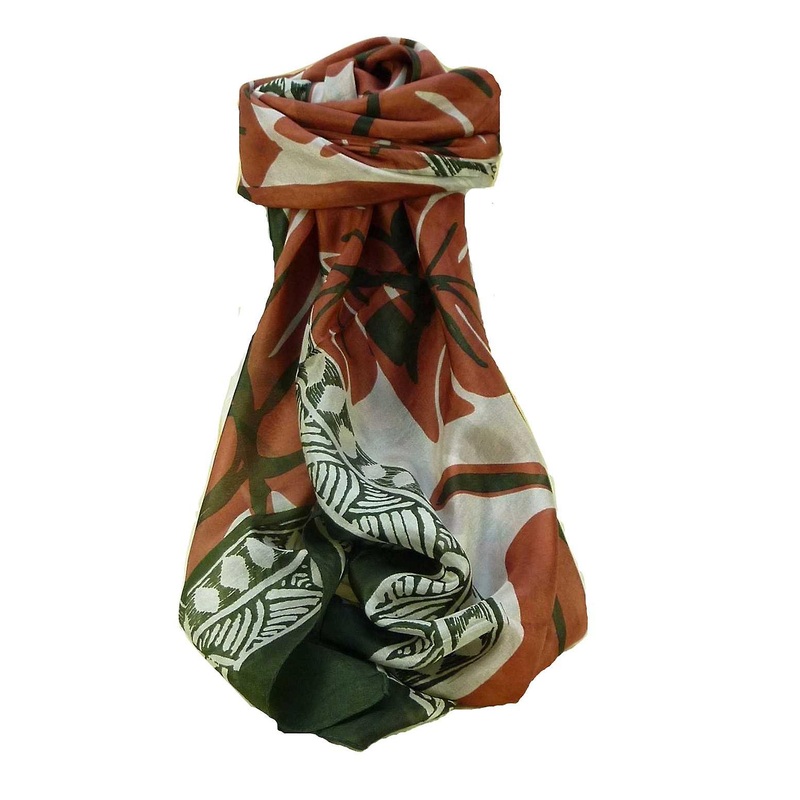 Mulberry Silk Contemporary Square Scarf Damodar Sage by Pashmina & Silk | Fruugo SG
