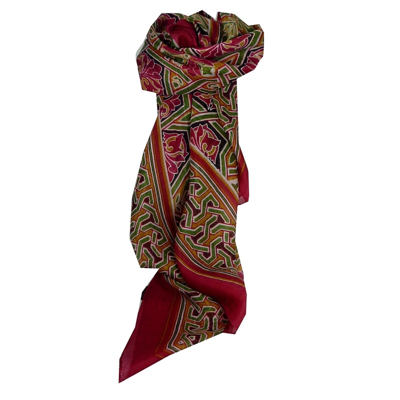 Mulberry Silk Contemporary Square Scarf Disha Fuchsia by Pashmina & Silk | Fruugo SG