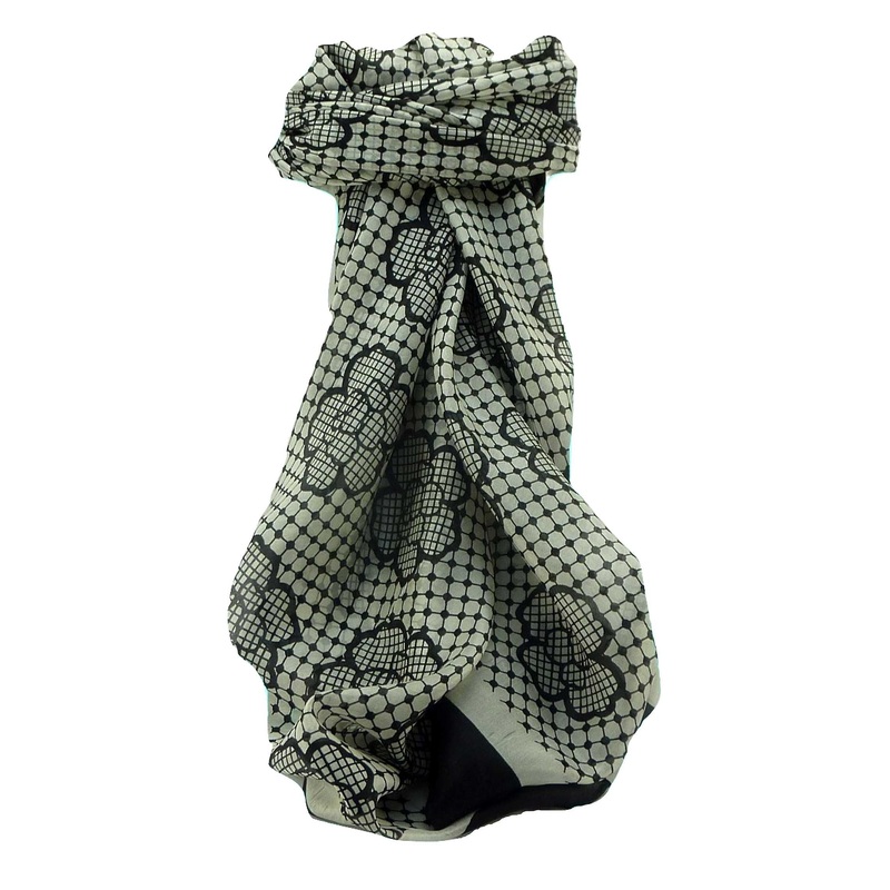 Mulberry Silk Contemporary Square Scarf Mirjan Black&White by Pashmina & Silk | Fruugo SG