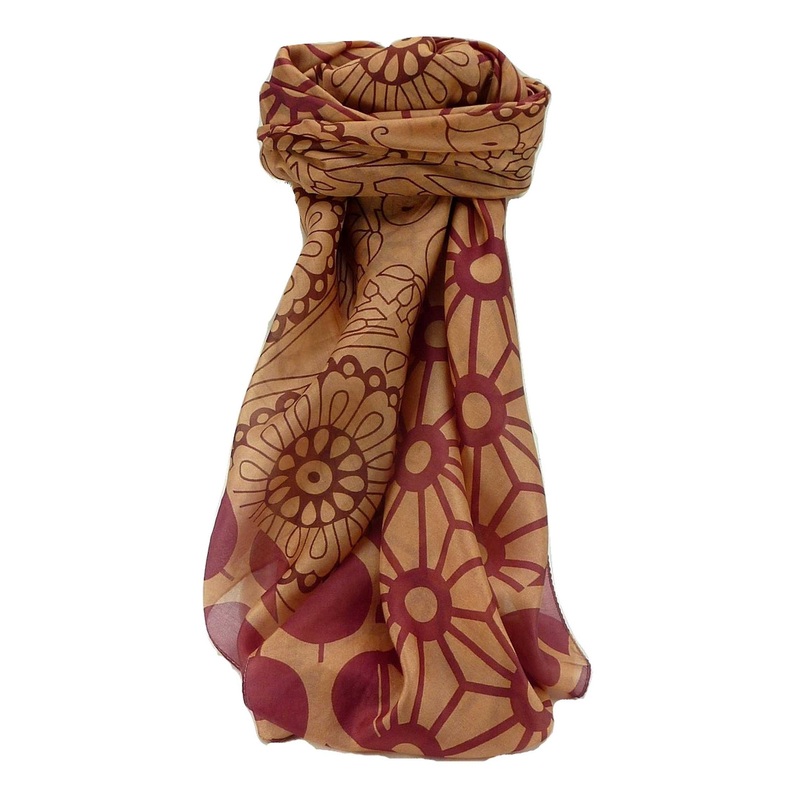 Mulberry Silk Contemporary Square Scarf Musi Red by Pashmina & Silk | Fruugo SG