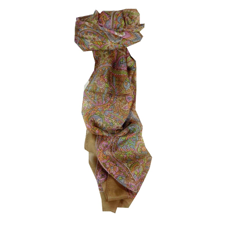 Mulberry Silk Traditional Long Scarf Joban Caramel by Pashmina & Silk | Fruugo SG