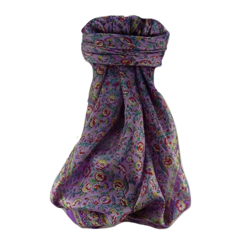Mulberry Silk Traditional Square Scarf Jha Violet by Pashmina & Silk | Fruugo SG