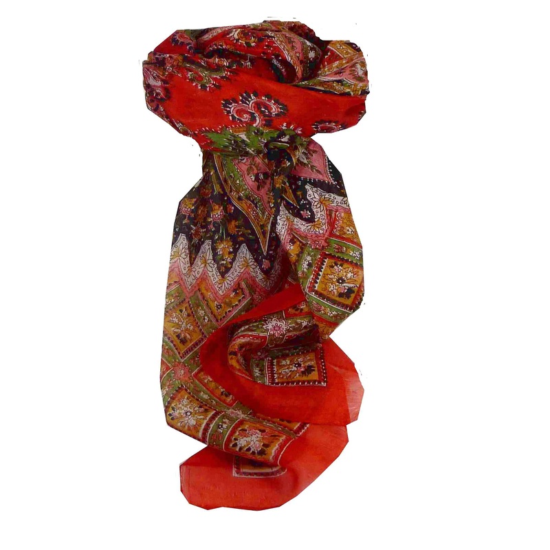 Mulberry Silk Traditional Square Scarf Nagal Flame by Pashmina & Silk | Fruugo SG