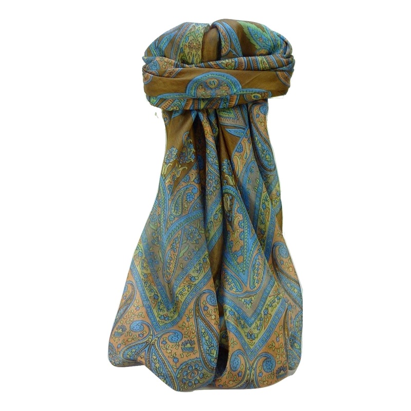 Mulberry Silk Traditional Square Scarf Yana Chestnut by Pashmina & Silk | Fruugo SG