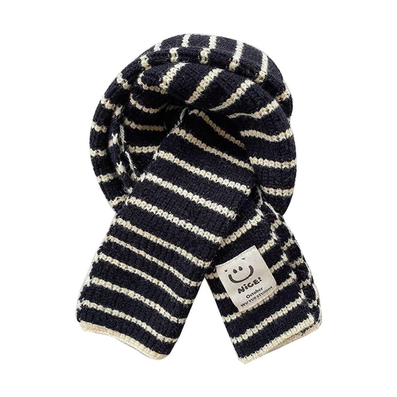 Multi functional Kids Scarf Children Neck Scarves Stylish Soft Neckwear with Stripe Pattern for Winter Outdoor Activity  Black | Fruugo SG