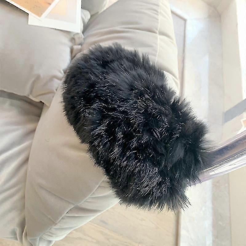 Rabbit Fur Headband Ladies Winter Warm Fur Straw Hat Retro Wide-brimmed Plush Hair Band Accessories | Fruugo SG