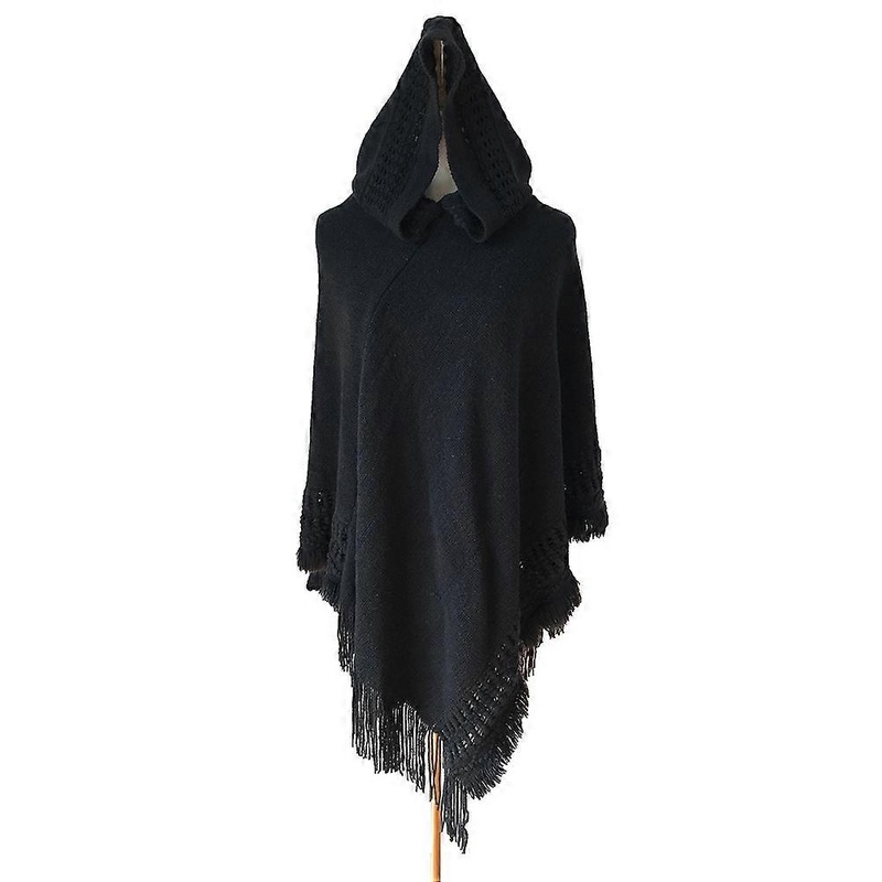 Scarf Shawls For Women Knitted Shoulder Shawl With Cap Black 138x132x35cm Fashionable Autumn 1Pack | Fruugo SG