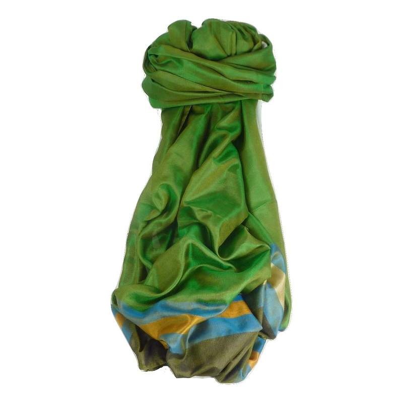 Varanasi Border Prime Silk Long Scarf Heritage Rampersan 414 by Pashmina & Silk | Fruugo SG