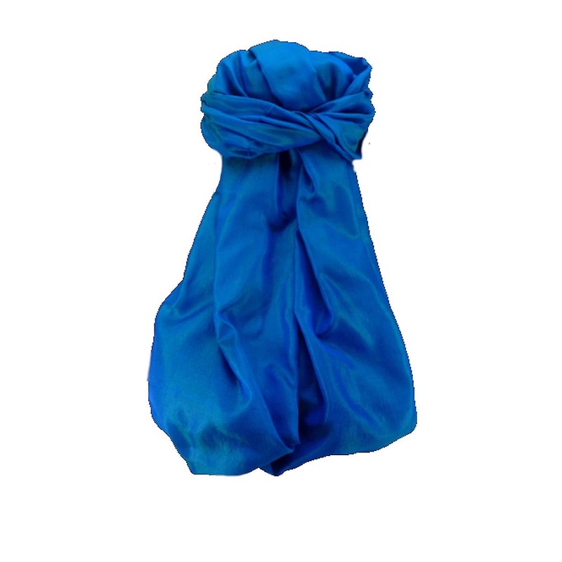 Varanasi Silk Long Scarf Heritage Range Anjali Blue by Pashmina & Silk | Fruugo SG