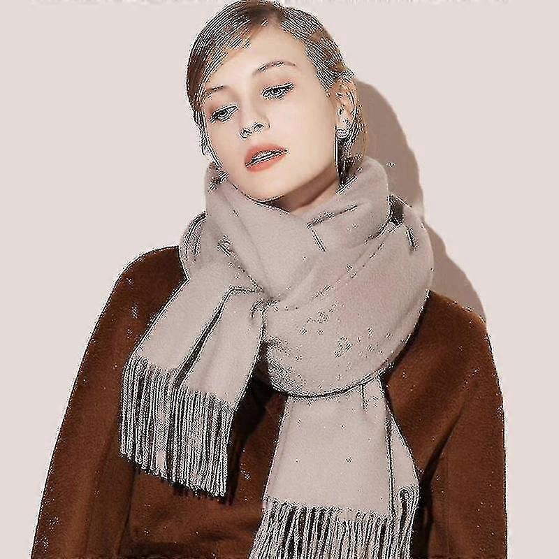 Winter Scarf Solid Thicker Women Wool Cashmere Scarves Neck Head Warm Hijabs Pashmina Lady Shawls An | Fruugo SG