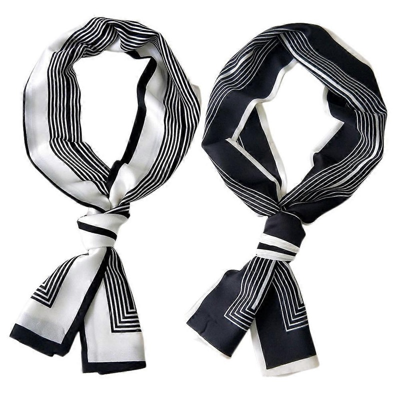 Women Soft Scarf Spring Autumn Long Scarf For Women Black Frame 145x14cm 2Pcs Decorative | Fruugo SG