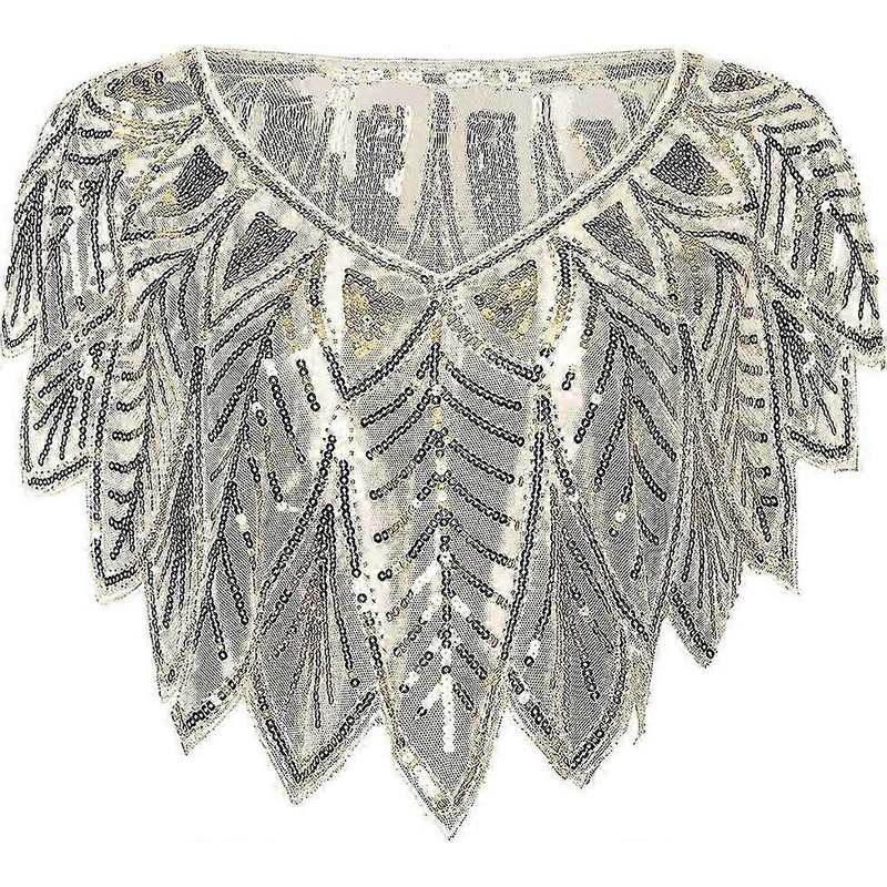 1920s Shawl Wraps Sequin Beaded Evening Cape Bridal Shawl Bolero Flapper Cover Up | Fruugo SG