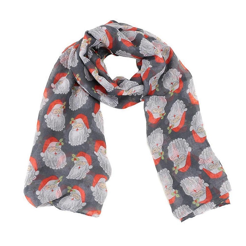 Christmas-Themed Women’s Scarf with Santa Claus Pattern | Fruugo SG