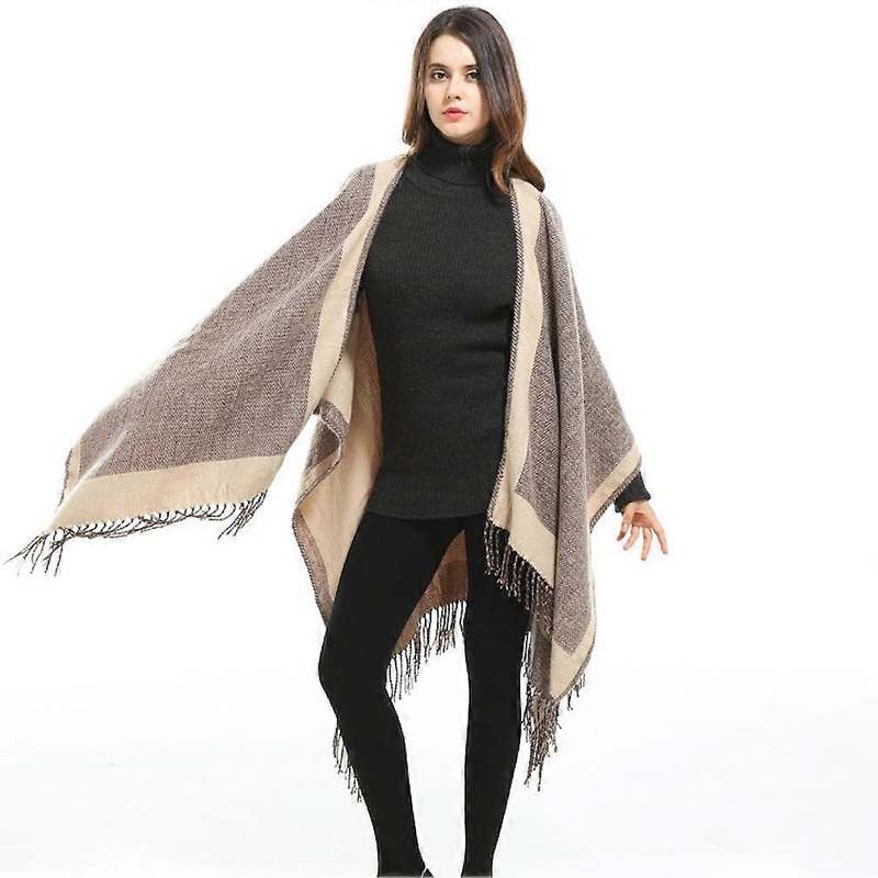 Dual Sided Shawl Wrap Pashmina Blanket Warm Loose Cardigant | Fruugo SG