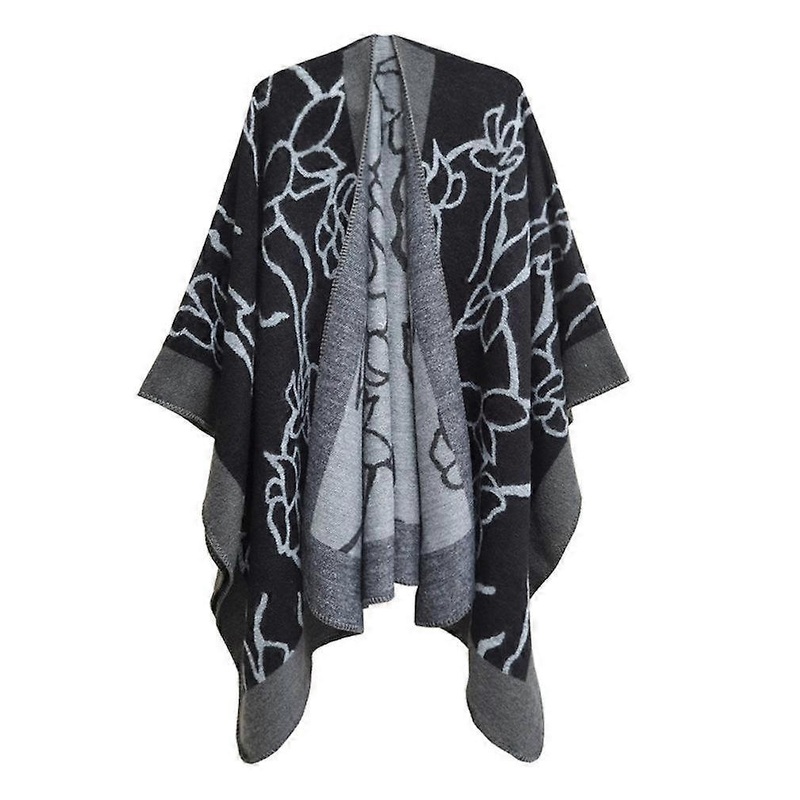 Ethnic Style Shawl Scarf Open Front Poncho Winter Cardigant Blanket for Lady | Fruugo SG