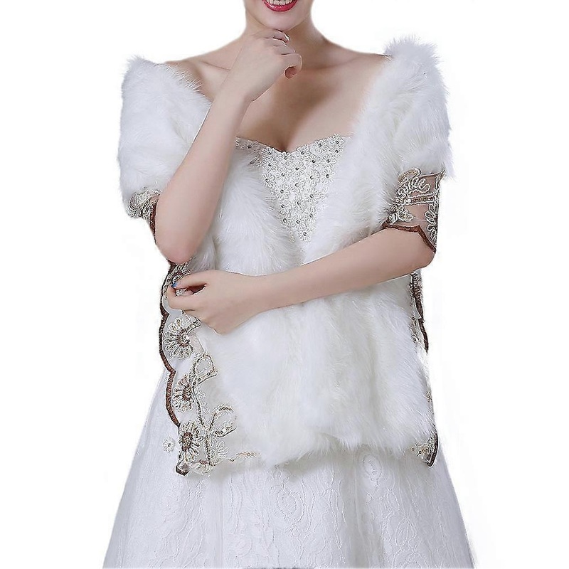 Faux Fur Capelets Shawls Soft Wedding Bridal Shoulder Cape Wraps Tippet Stoles | Fruugo SG