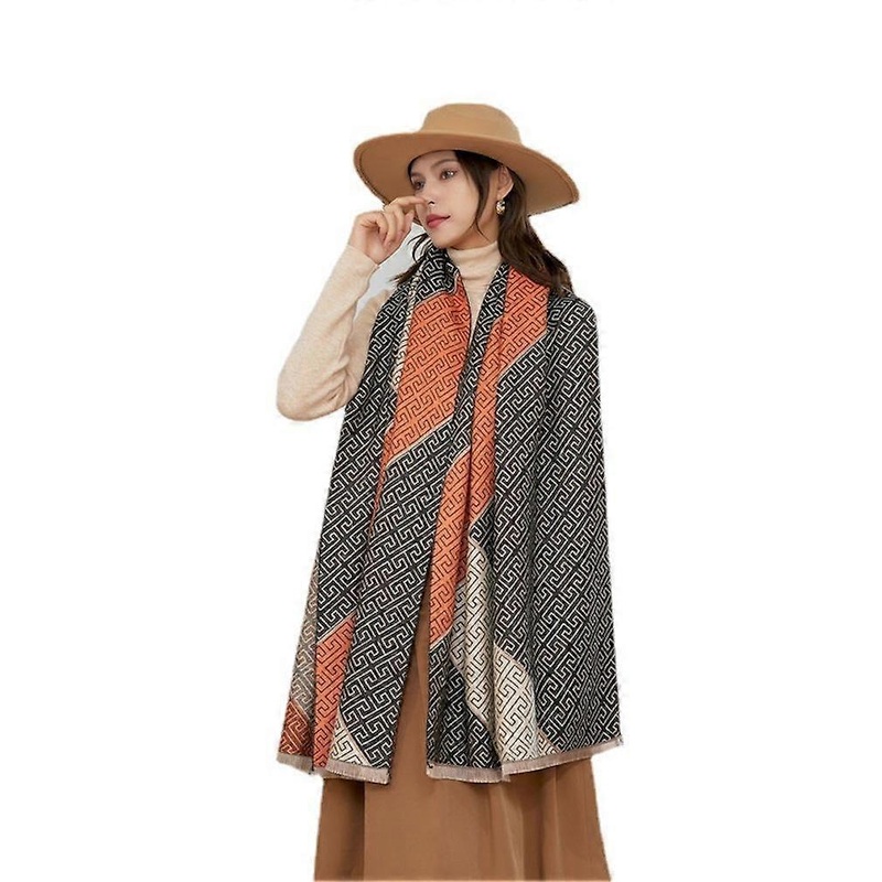 Geometric Pashmina Shawl Wrap Warm Scarf Thicken Cloak for Lady | Fruugo SG