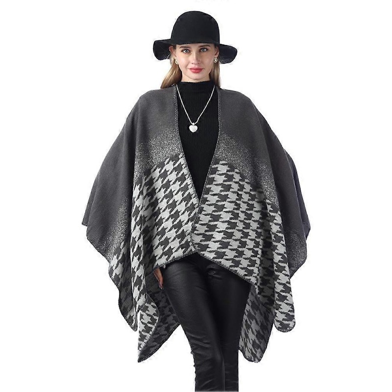 Gradient Thicken Shawl Scarf Open Front Poncho Winter Cardigant for Lady | Fruugo SG