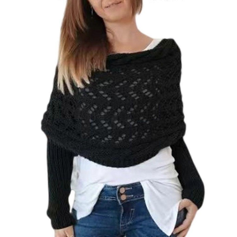 Knitted Sleeves Scarf For Casual Wear Office Knitwear Decorative Shoulder Wrap | Fruugo SG